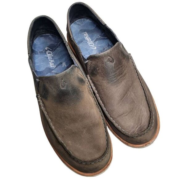 Olukai Mens Leather slip On shoes Size 9.5 - Picture 5 of 13